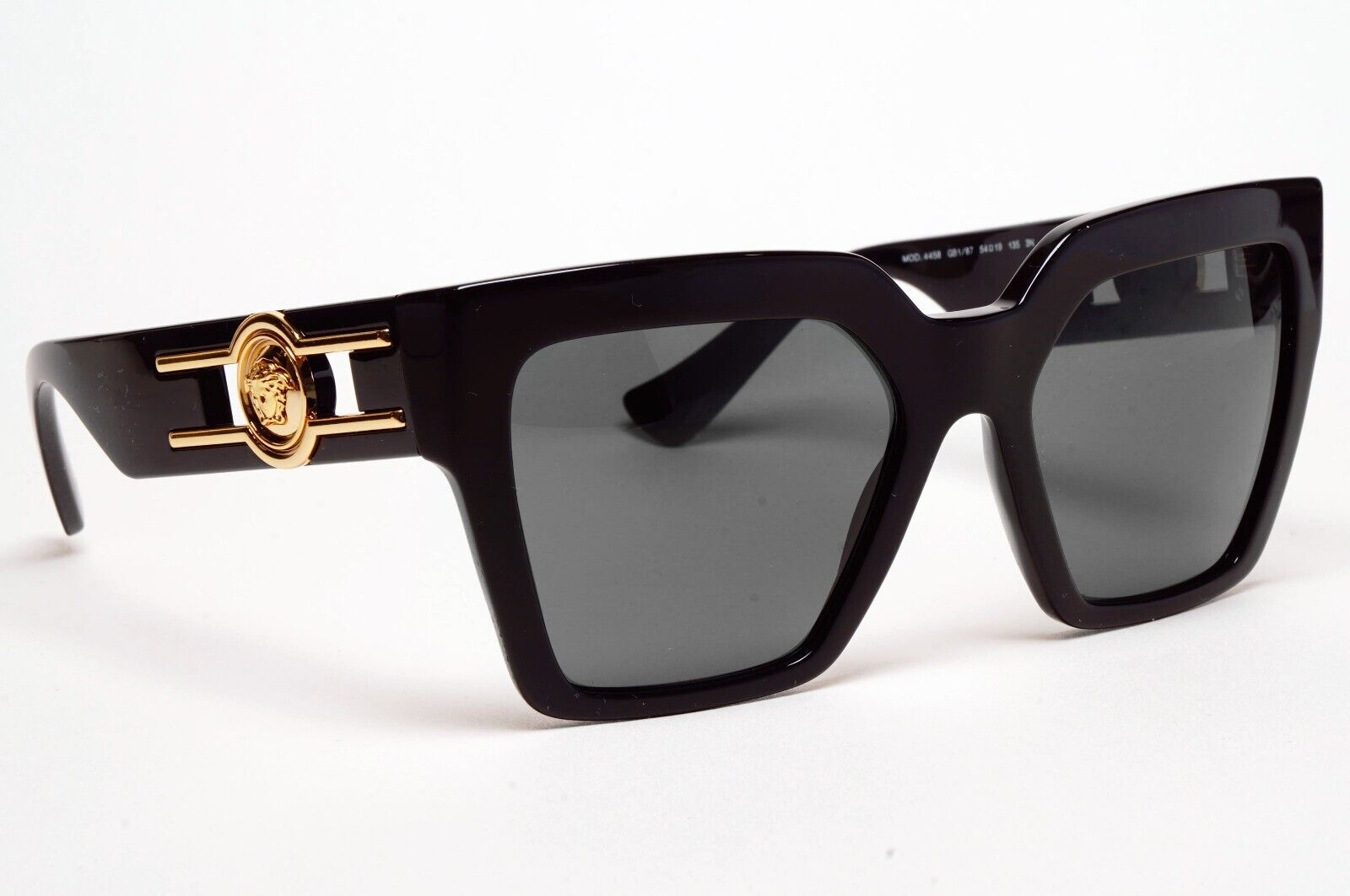 Versace Sunglasses Black Square Butterfly Grey Gold Medusa MOD VE 4458 GB1/87