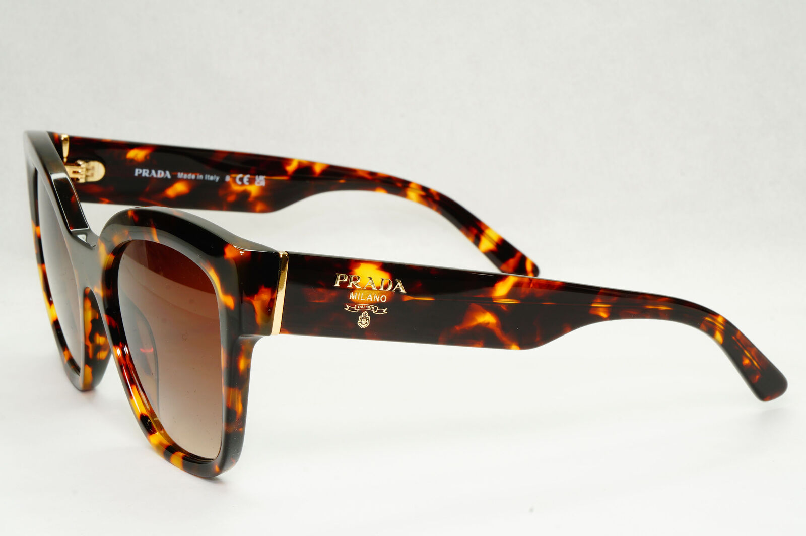 Prada Sunglasses Honey Brown Tortoiseshell Square PR17ZS SPR 17Z VAU-6S1 54mm