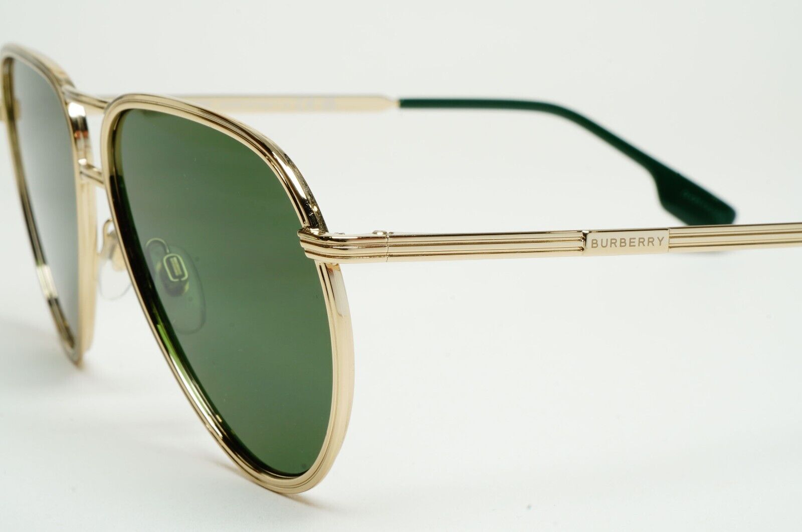 Burberry Sunglasses Scott Light Gold Green Metal Pilot BE 3135 1109/71 59mm