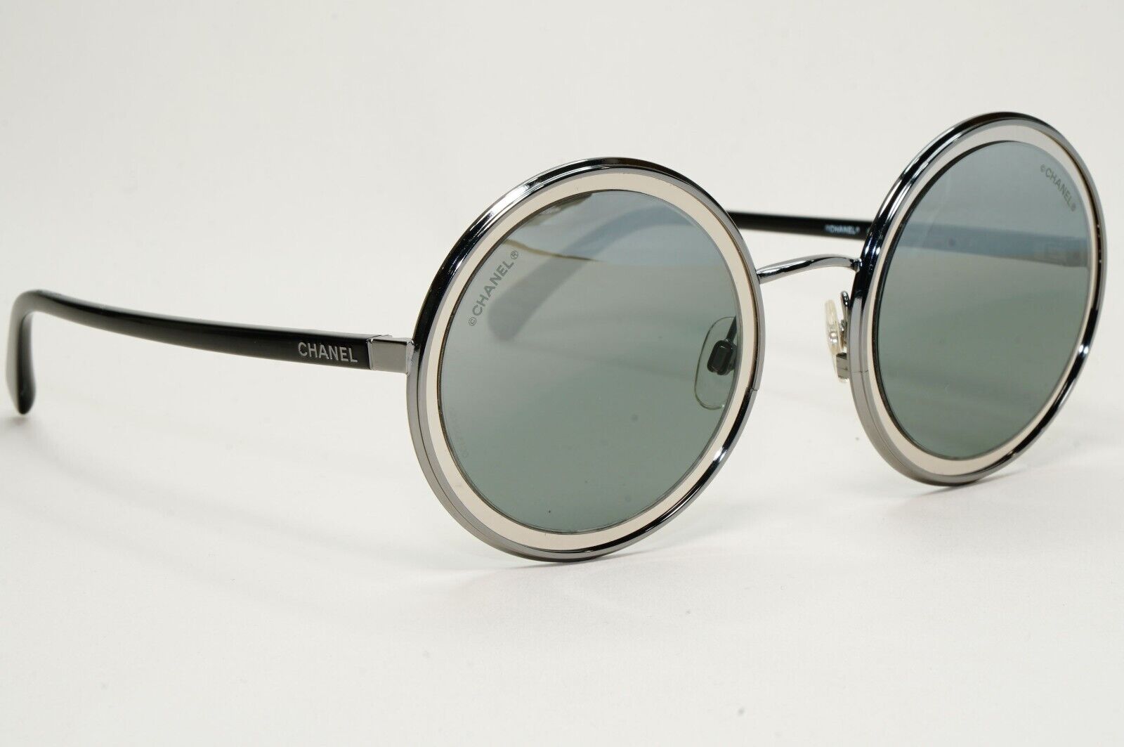 Chanel Sunglasses Round Mirror Grey Silver Black Circle 4226 c.108/W6 [a] 210924