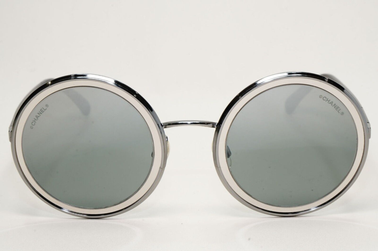 Chanel Sunglasses Round Mirror Grey Silver Black Circle 4226 c.108/W6 [a] 210924