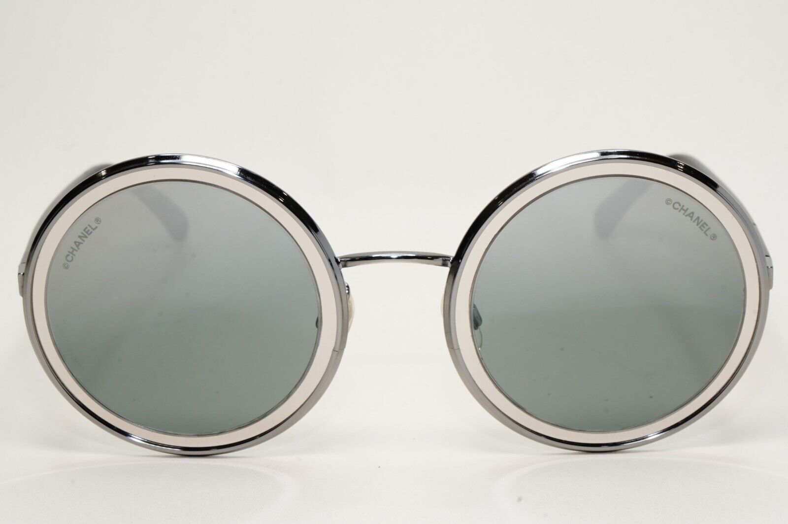 Chanel Sunglasses Round Mirror Grey Silver Black Circle 4226 c.108/W6 [a] 210924