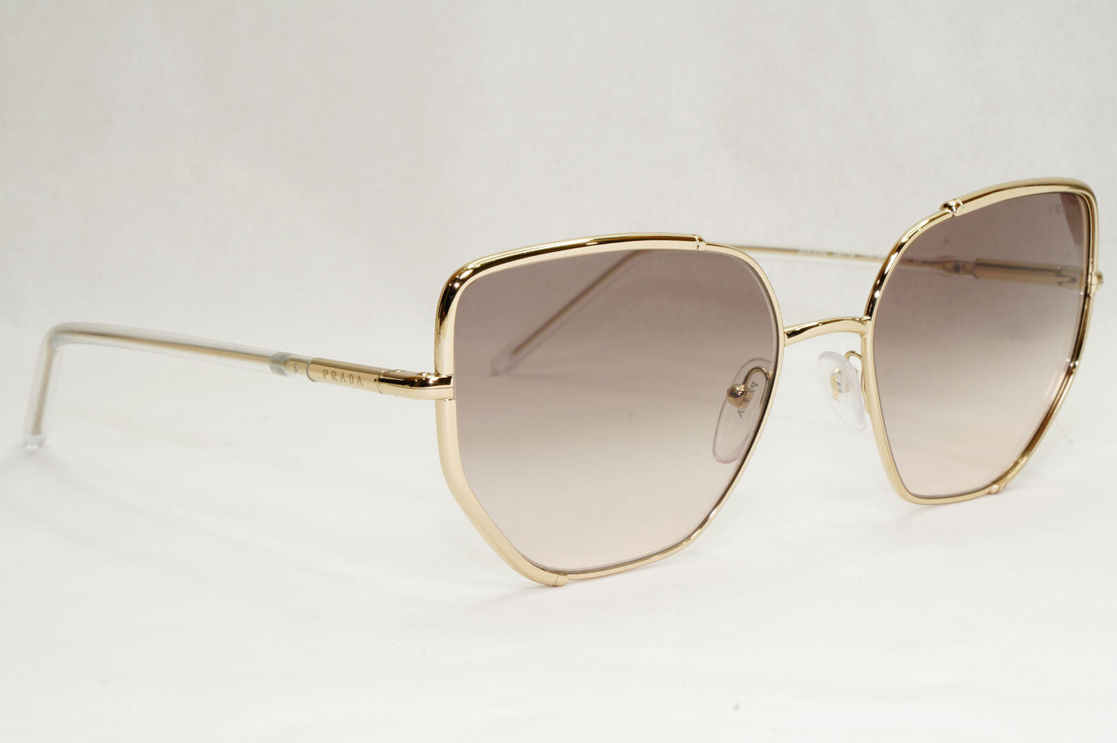 Prada Sunglasses Gold Grey Gradient Metal Square PR50WS SPR 50W ZVN-4K0 58mm