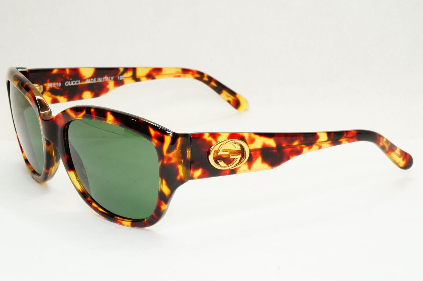Gucci Sunglasses 1996 Vintage Brown Gold Green Square GG 2183/S 02Y 56mm 111223