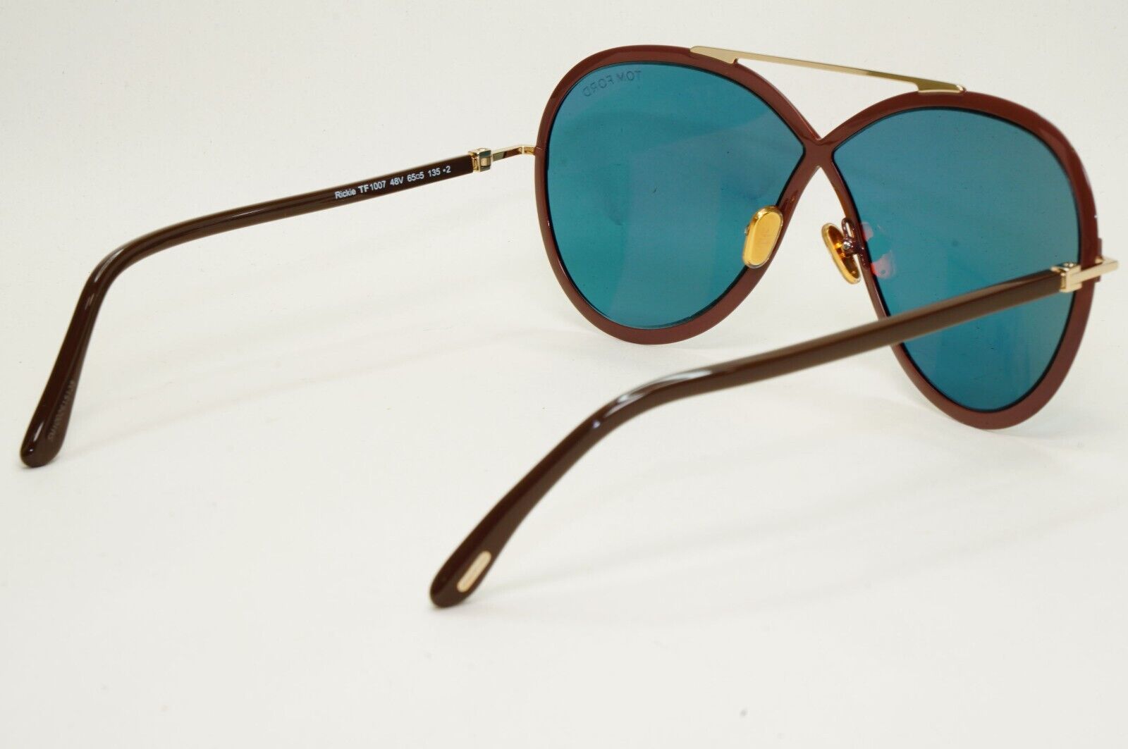 Tom Ford Sunglasses Rickie Pilot Brown Teal Blue Large FT1007 TF 1007 48V