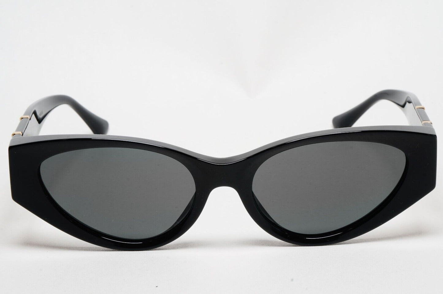 Versace Sunglasses Black Rectangle Grey Gold Medusa MOD VE 4454 GB1/87