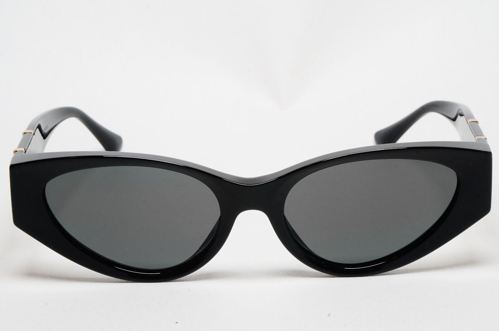 Versace Sunglasses Black Rectangle Grey Gold Medusa MOD VE 4454 GB1/87