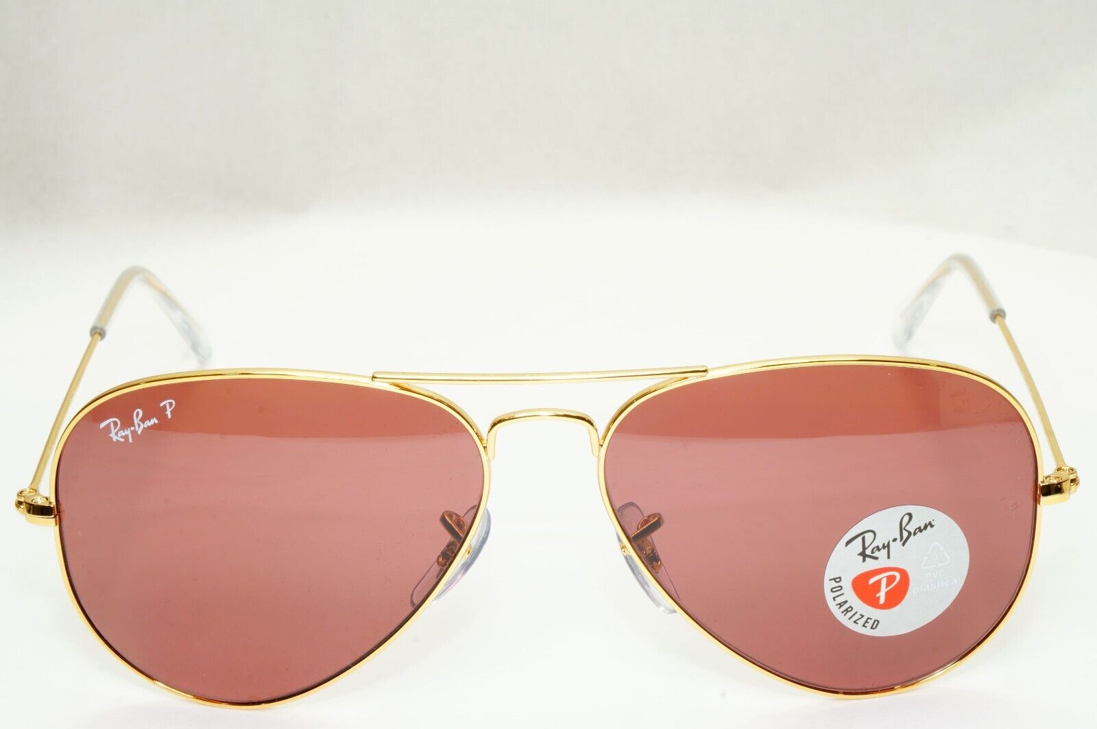 Ray-Ban Sunglasses Aviator Polarised Gold Dull Rose Purple RB 3025 9196/AF 50mm