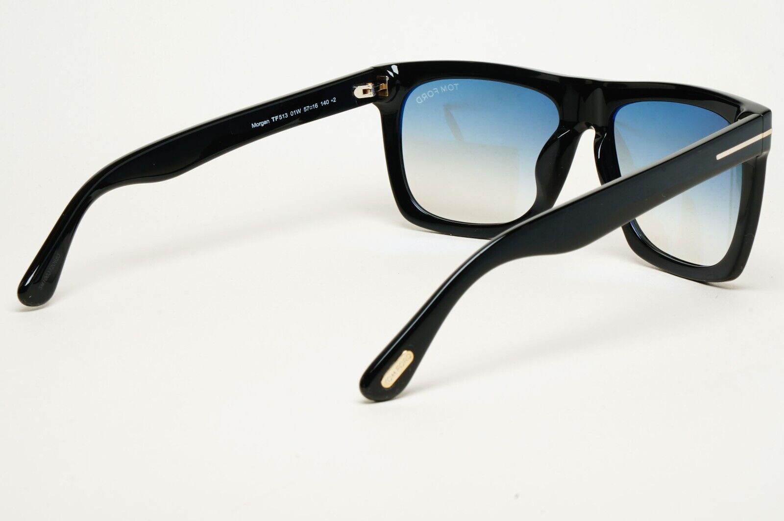 Tom Ford Sunglasses Morgan Black Glossy Blue Square FT0513 TF 513 01W 57mm