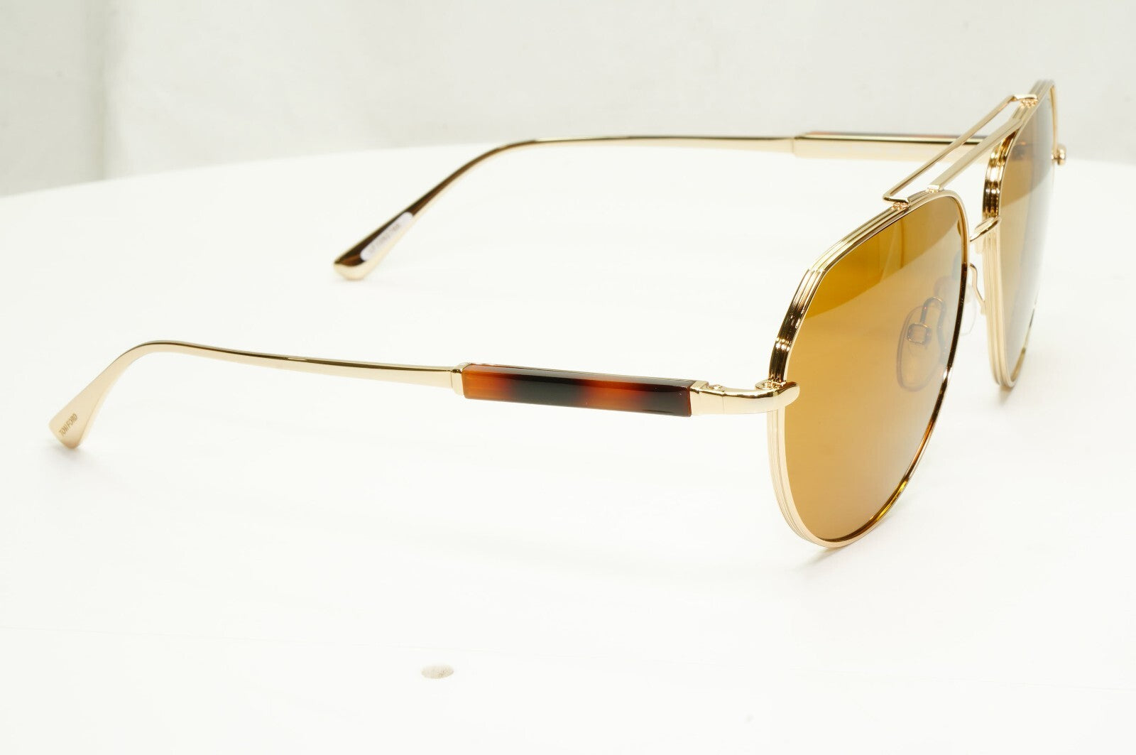 Tom Ford Gold Pilot Sunglasses Metal Mens Brown Andes TF 670 28E FT0670 A
