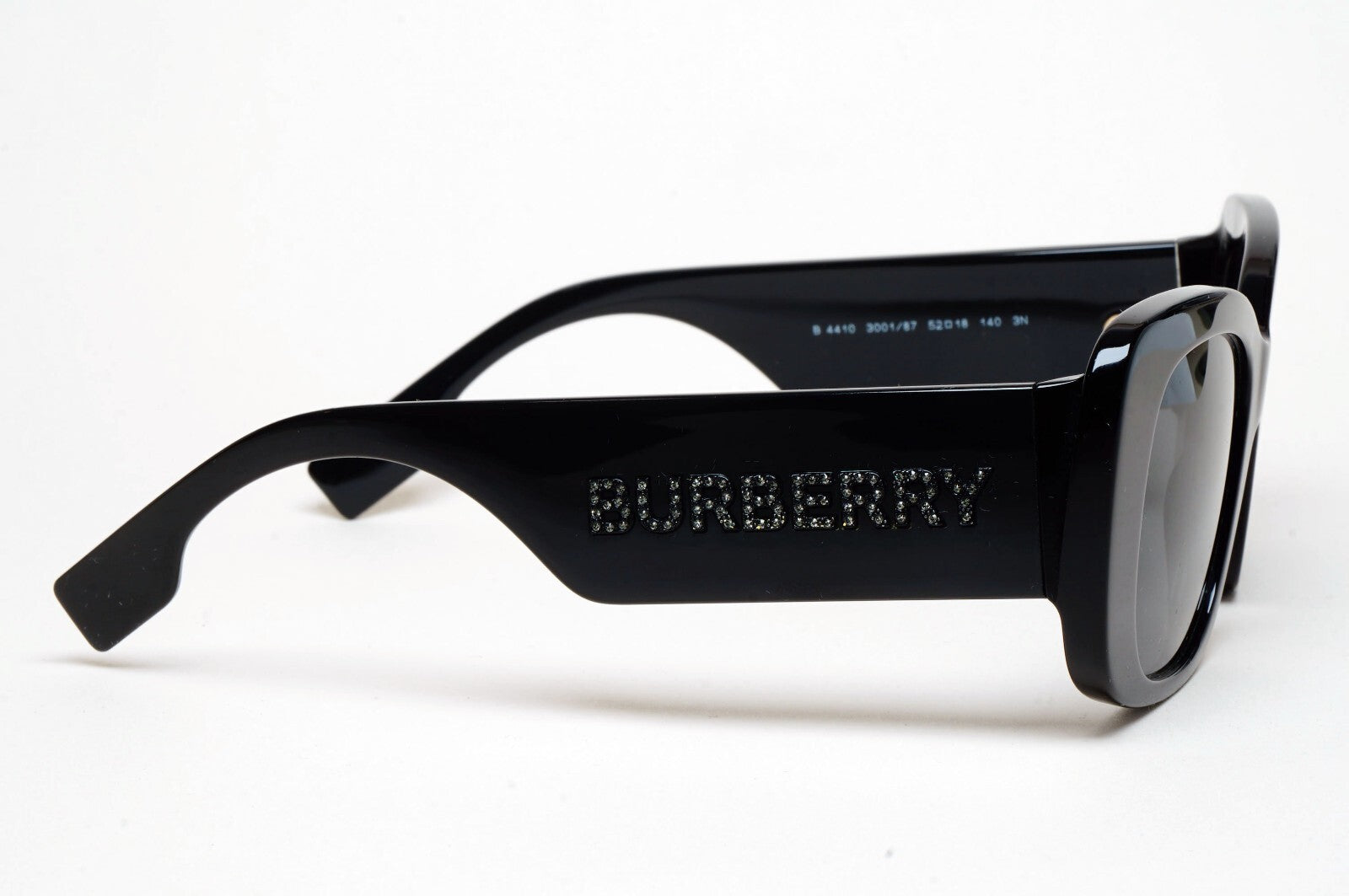 Burberry Sunglasses Black Square Diamante Letters BE 4410 3001/87 52mm