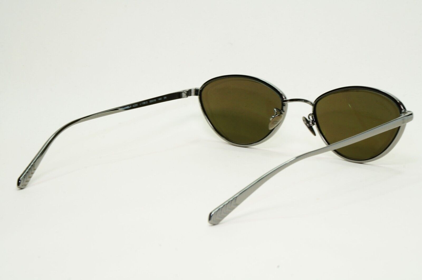 Chanel Sunglasses Gunmetal Brown Cat Eye Metal 4255 c.108/3 55mm