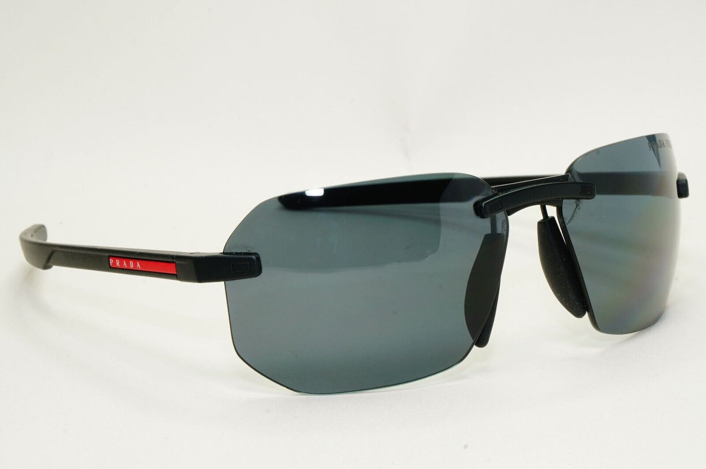 Prada Sunglasses Polarised Black Grey Rimless PS09WS SPS 09W DG0-02G 260724