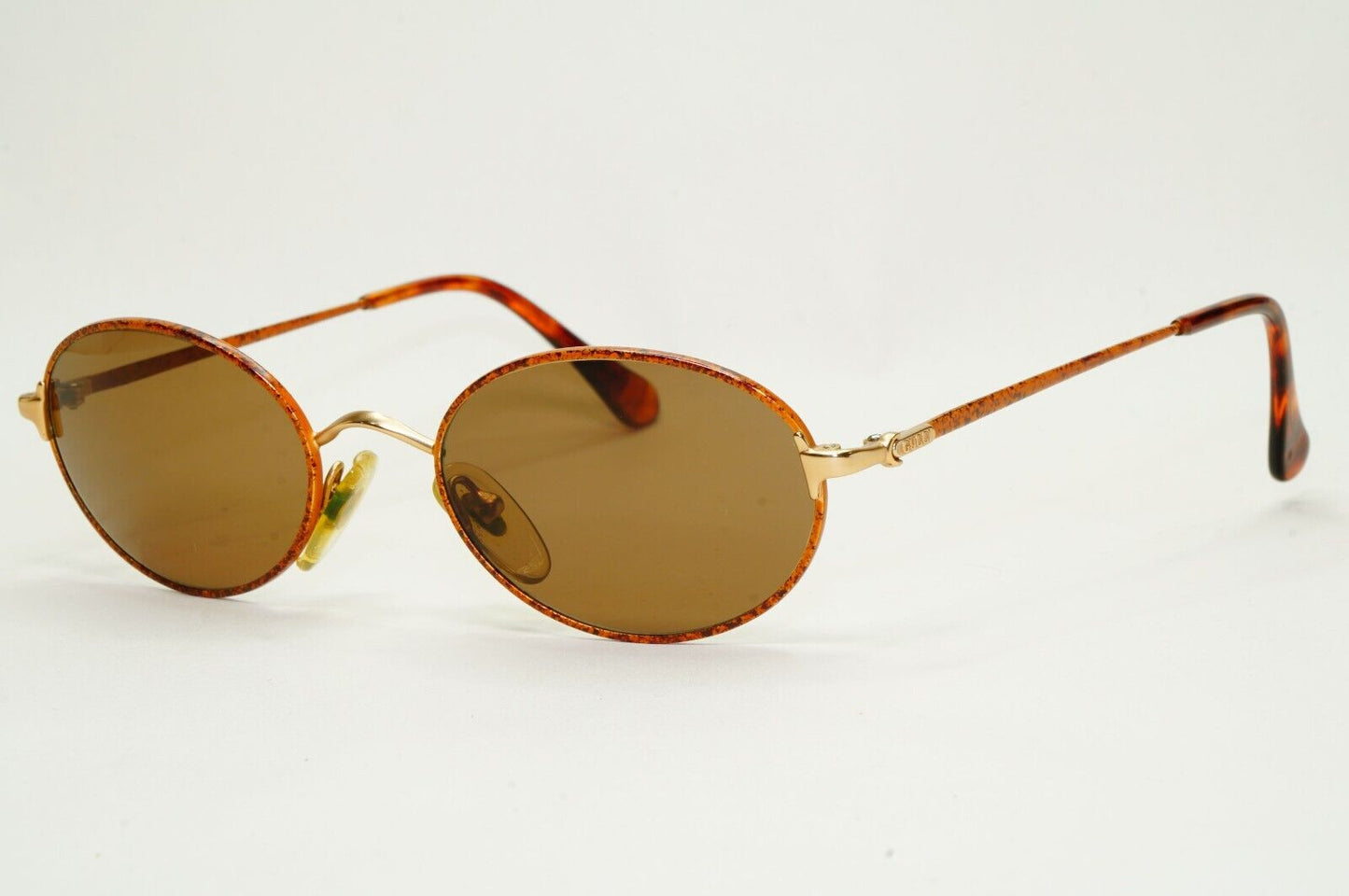 Gucci Sunglasses 1994 Vintage Gold Brown Oval Unisex GG 1247/S FP7 50mm 230924