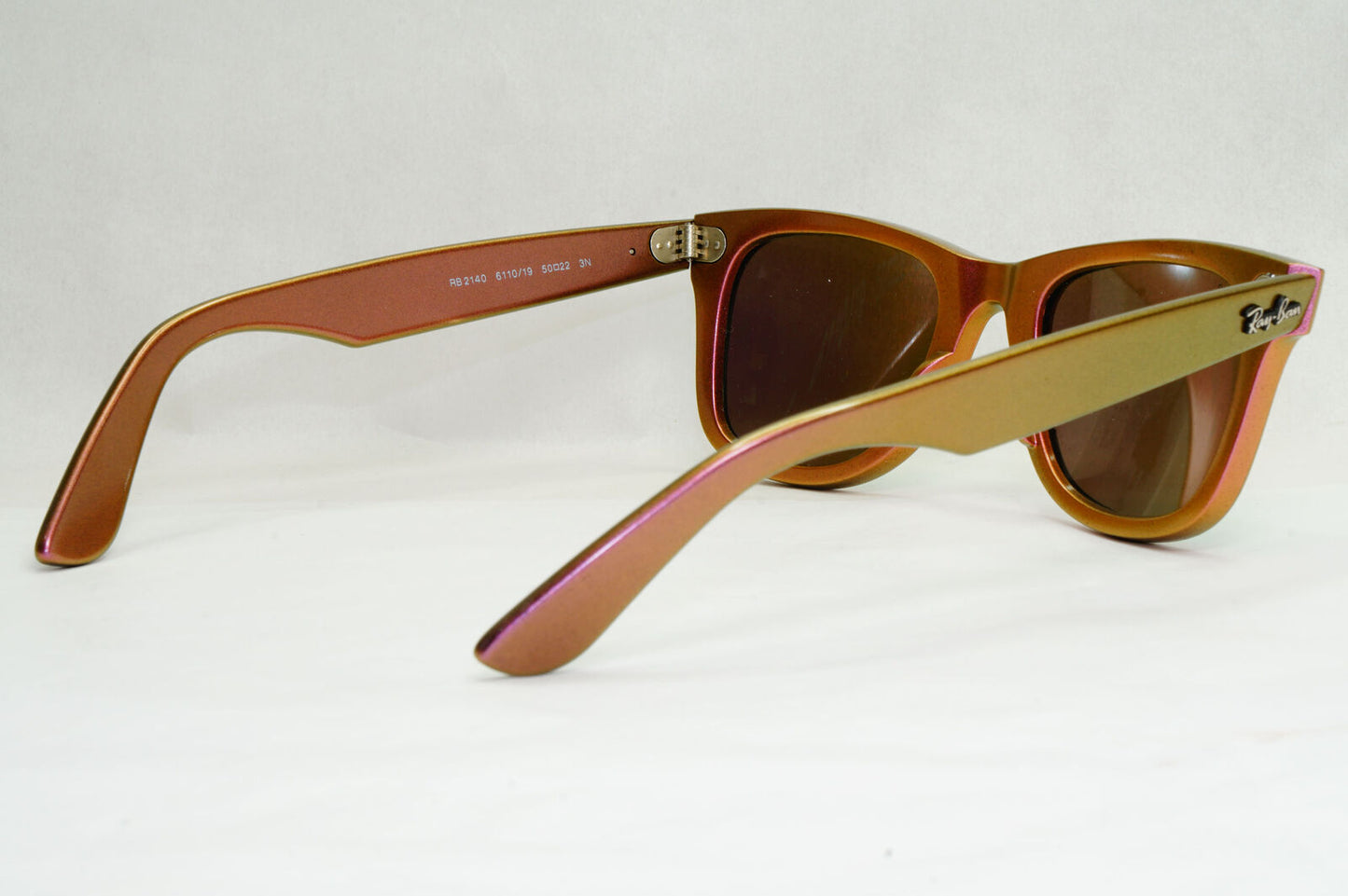 Ray-Ban Sunglasses Wayfarer Cosmo Jupiter Metallic Pink Brown RB 2140 6110/19