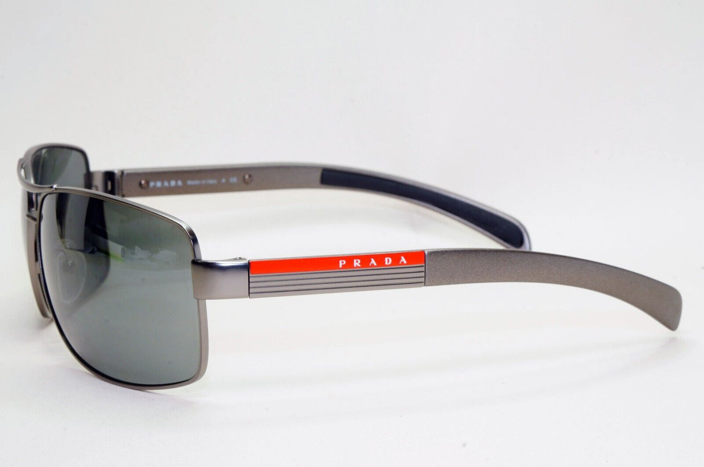 Prada Sunglasses Silver Grey Mirror Navigator Wrap PS54IS SPS 54I 7CQ-7W1 260724