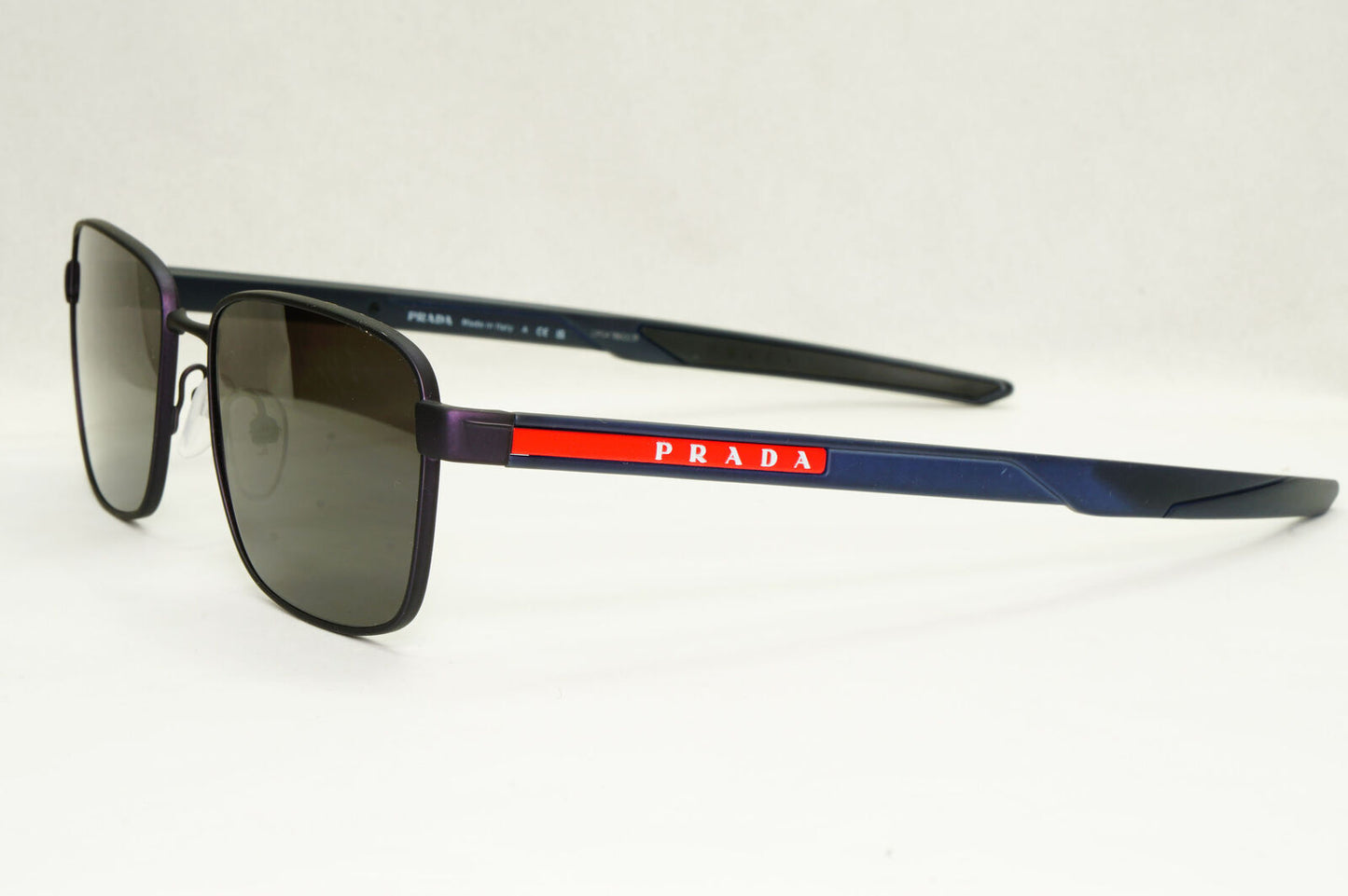Prada Sunglasses Blue Navy Dark Square Red Stripe PS54OV VPS 54O UR7-1O1 55mm