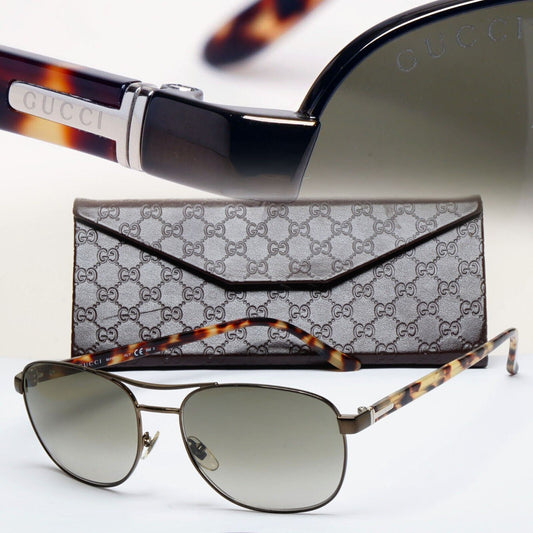Gucci Sunglasses 2011 Vintage Pilot Brown Grey Unisex GG 2220/S W04HA 060125