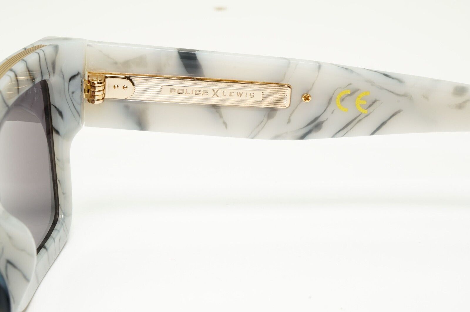 Police Lewis Hamilton F1 Sunglasses Grey Marble Square Gold SPL E14 COL 09YL