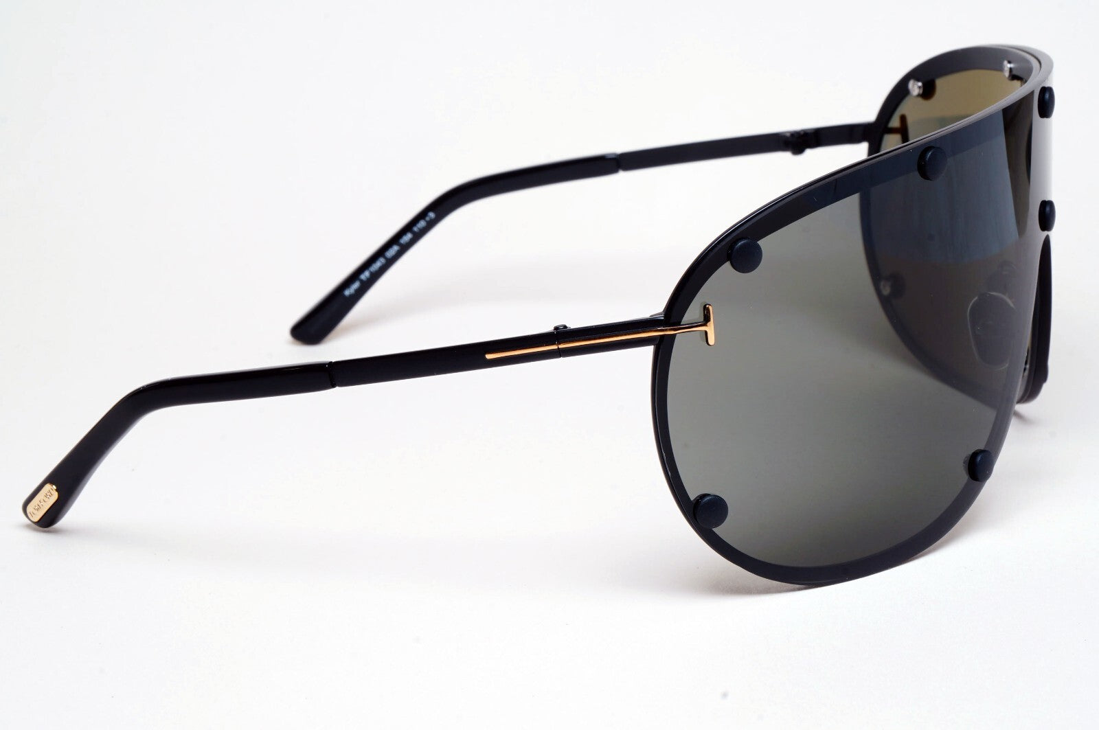 Tom Ford Sunglasses Kyler Black Grey Gold Shield Visor FT1043 TF 1043 02A [a]