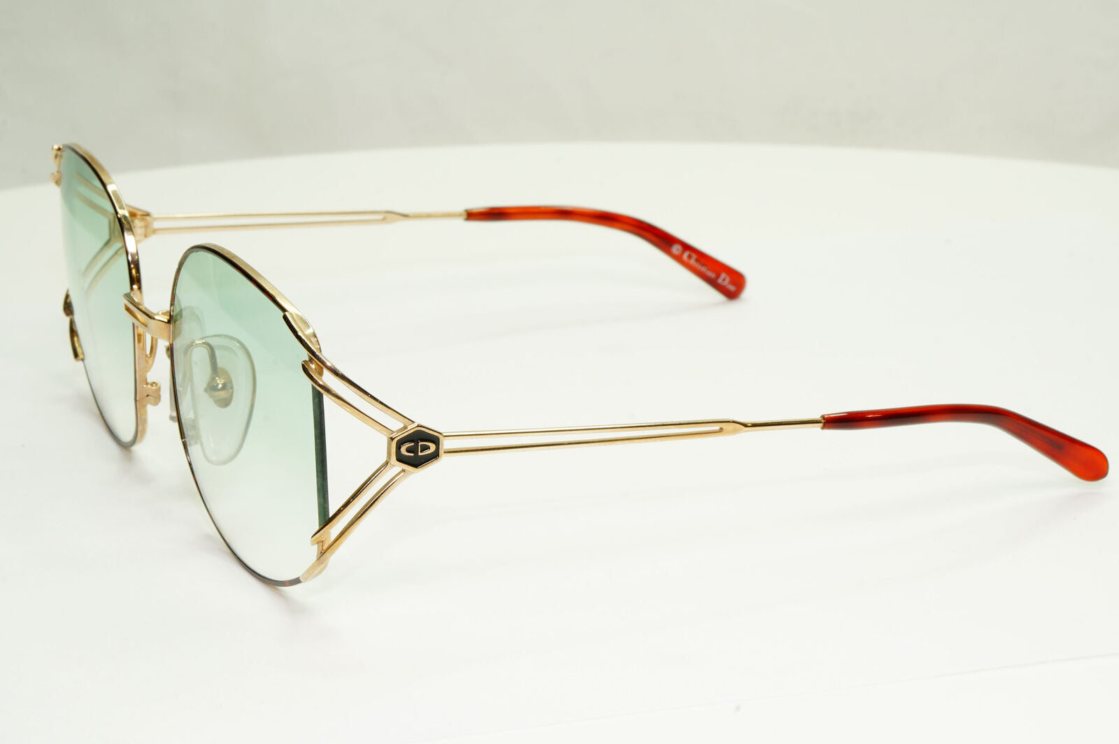 Dior Austria 1990s Sunglasses Vintage Gold Green Gradient Womens 2590 41 020822