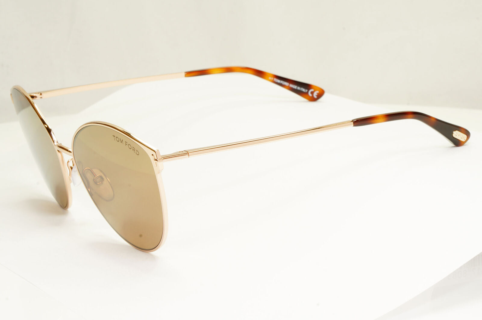 Authentic Tom Ford Womens Gold Brown Metal Sunglasses Zeila TF 654 28G