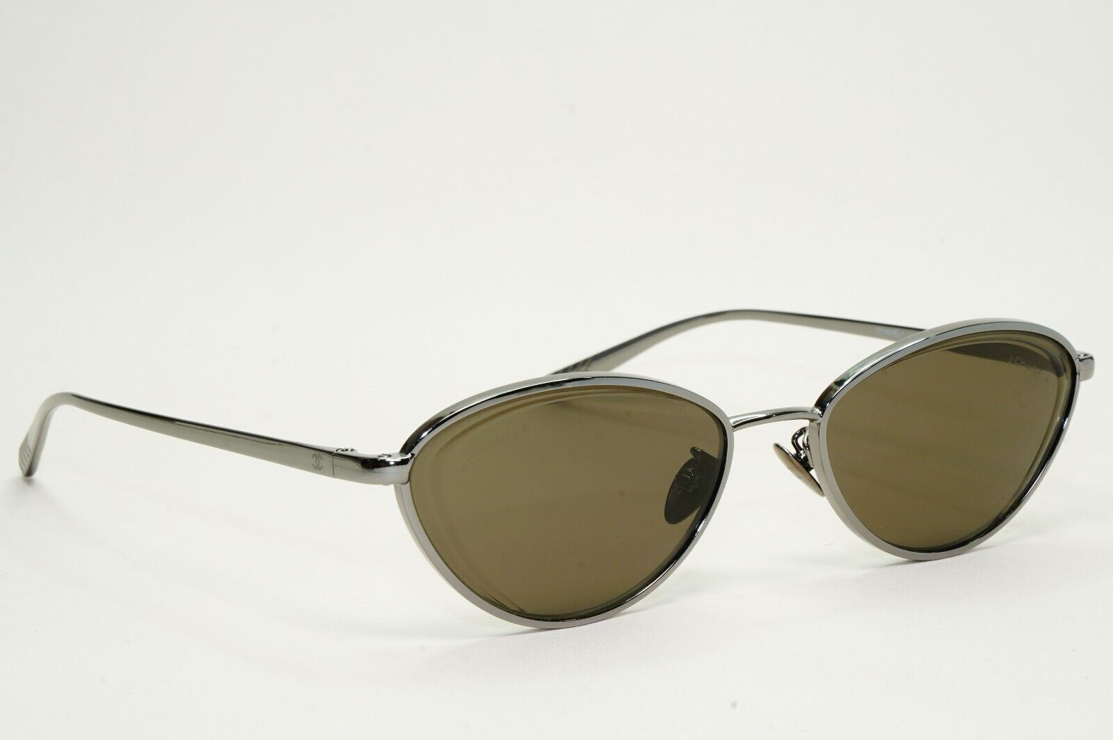 Chanel Sunglasses Gunmetal Brown Cat Eye Metal 4255 c.108/3 55mm