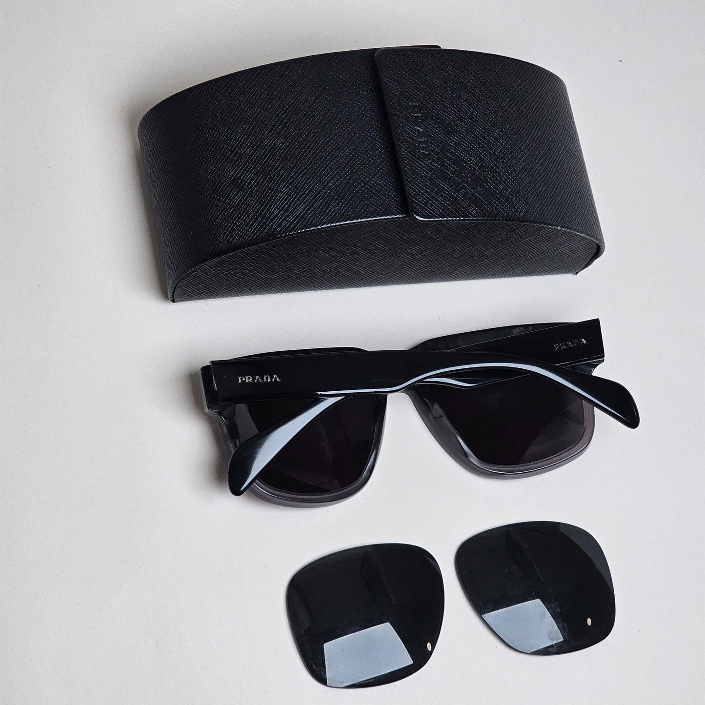Prada Sunglasses 2013 Vintage Square Grey Black PR14QS SPR 14Q RO3-1A1 140325