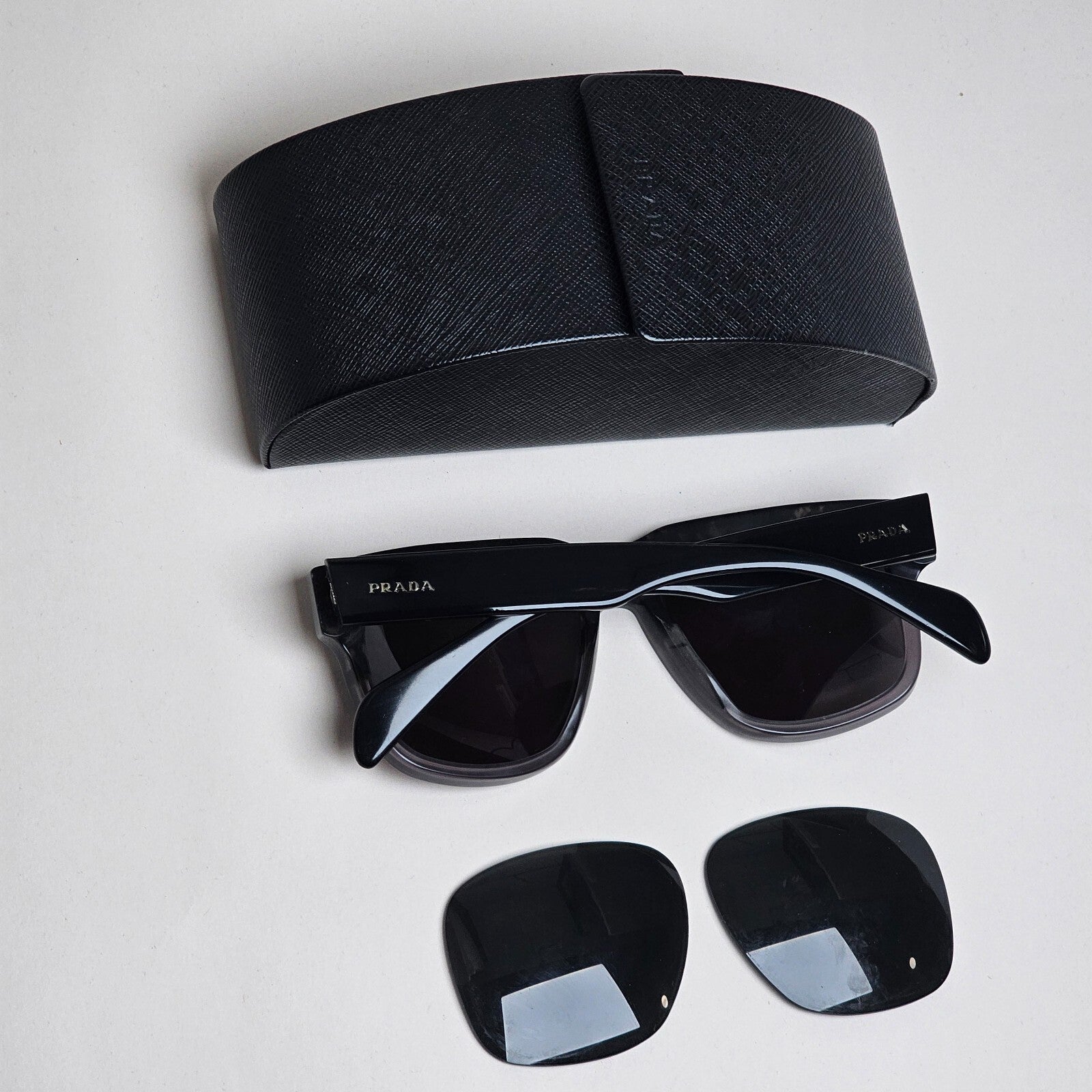 Prada Sunglasses 2013 Vintage Square Grey Black PR14QS SPR 14Q RO3-1A1 140325