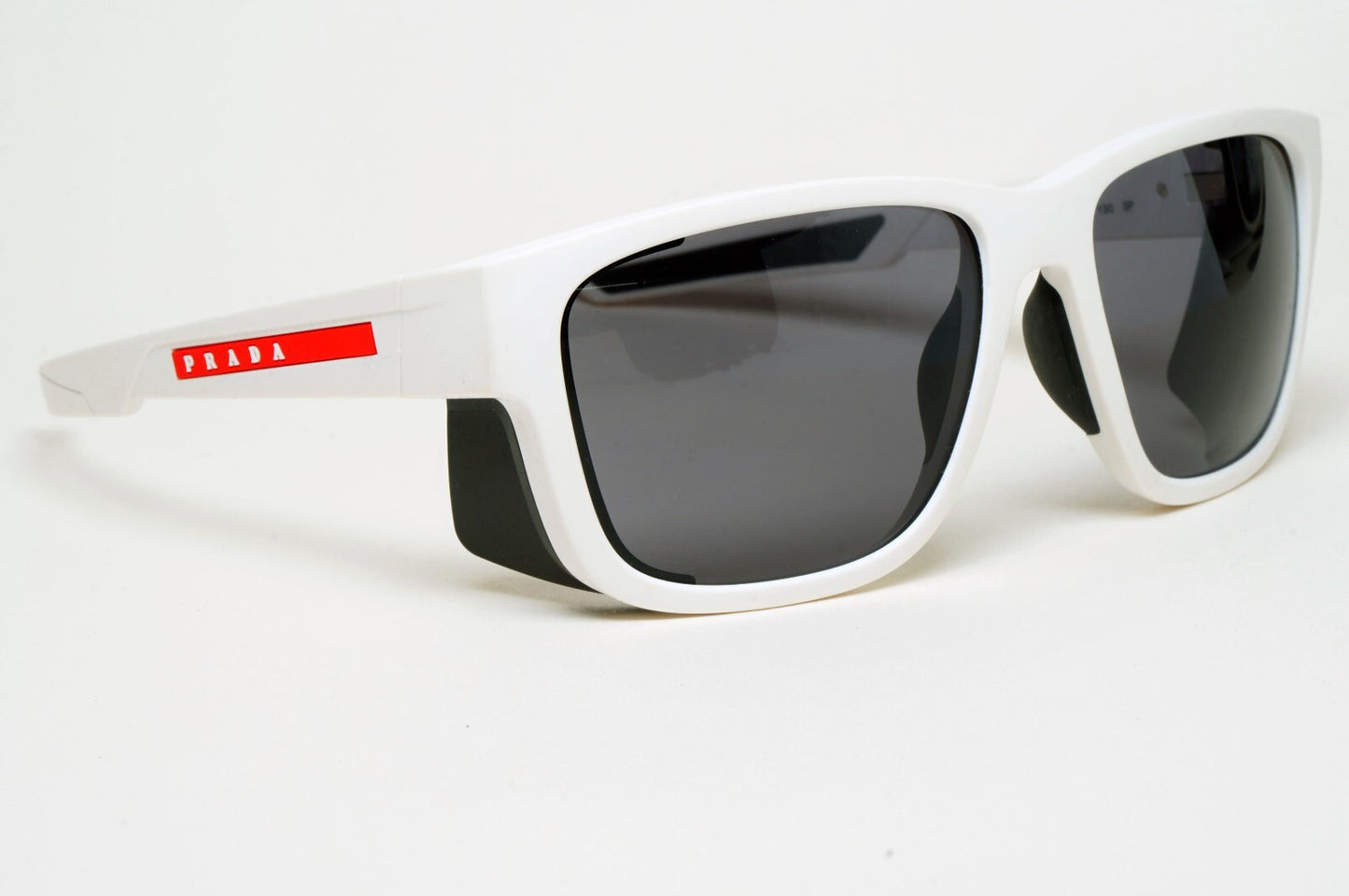 Prada Sunglasses Polarized White Wrap Side Shields PS07WS SPS 07W TWK-02G 200225