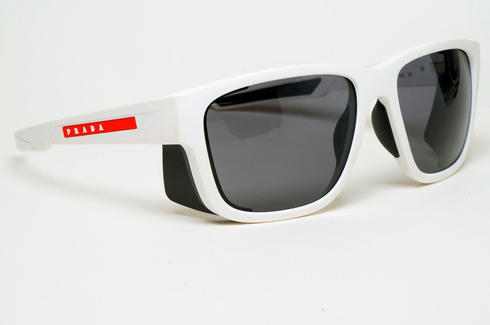 Prada Sunglasses Polarized White Wrap Side Shields PS07WS SPS 07W TWK-02G 200225