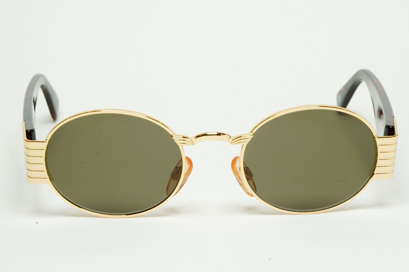 Versus Sunglasses 1996 by Gianni Versace Vintage Gold Oval Brown MOD F12 COL 030