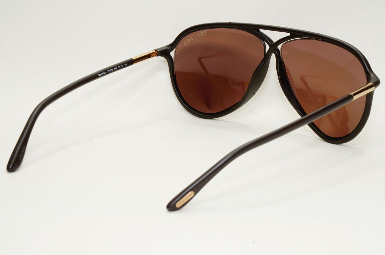 Tom Ford Sunglasses Maximillion Dark Brown Pilot Gold FT0206 TF 206 48J 59mm [a]