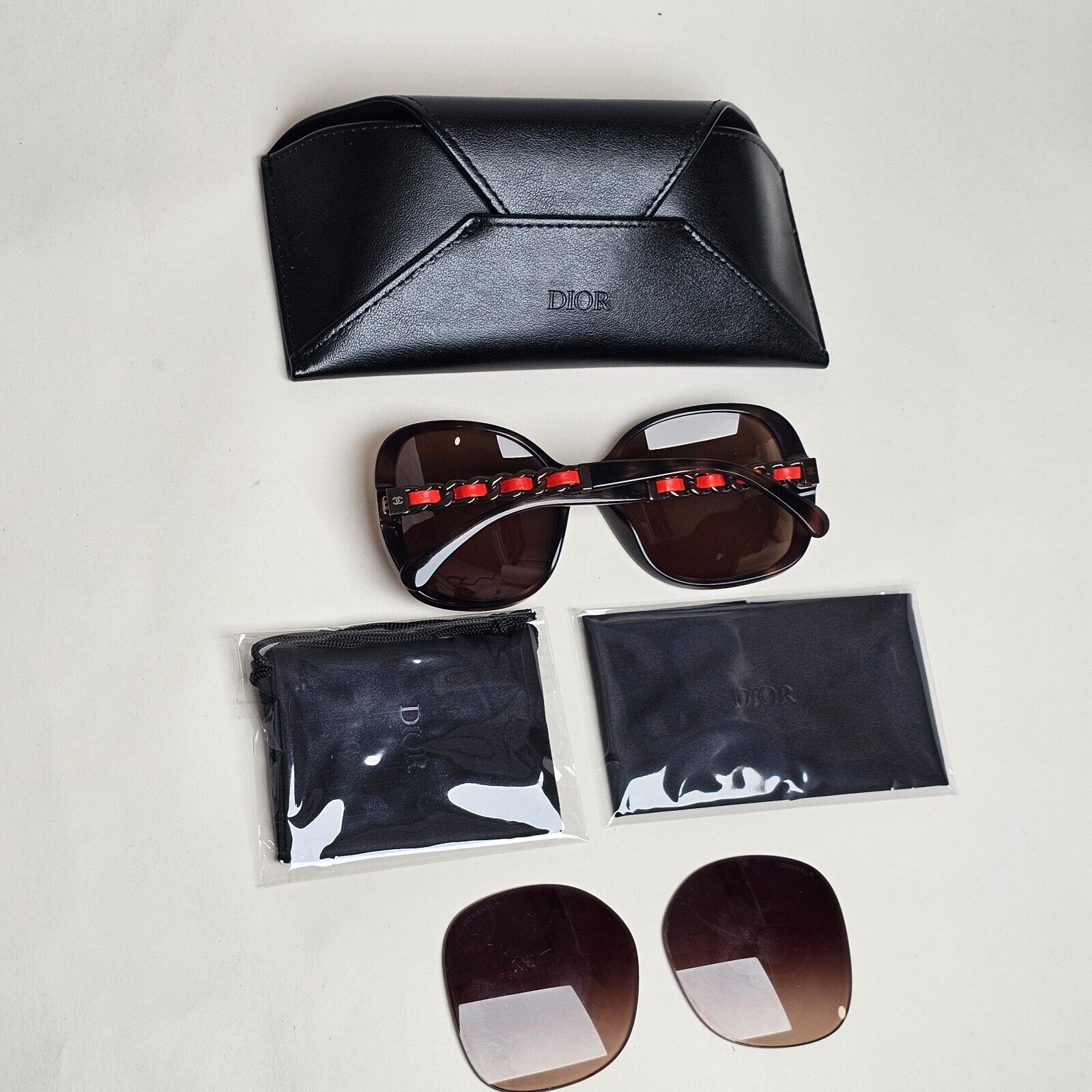 Chanel Sunglasses Brown Leather Chain Tortoise Square 5470-Q c.1761/S5 310125