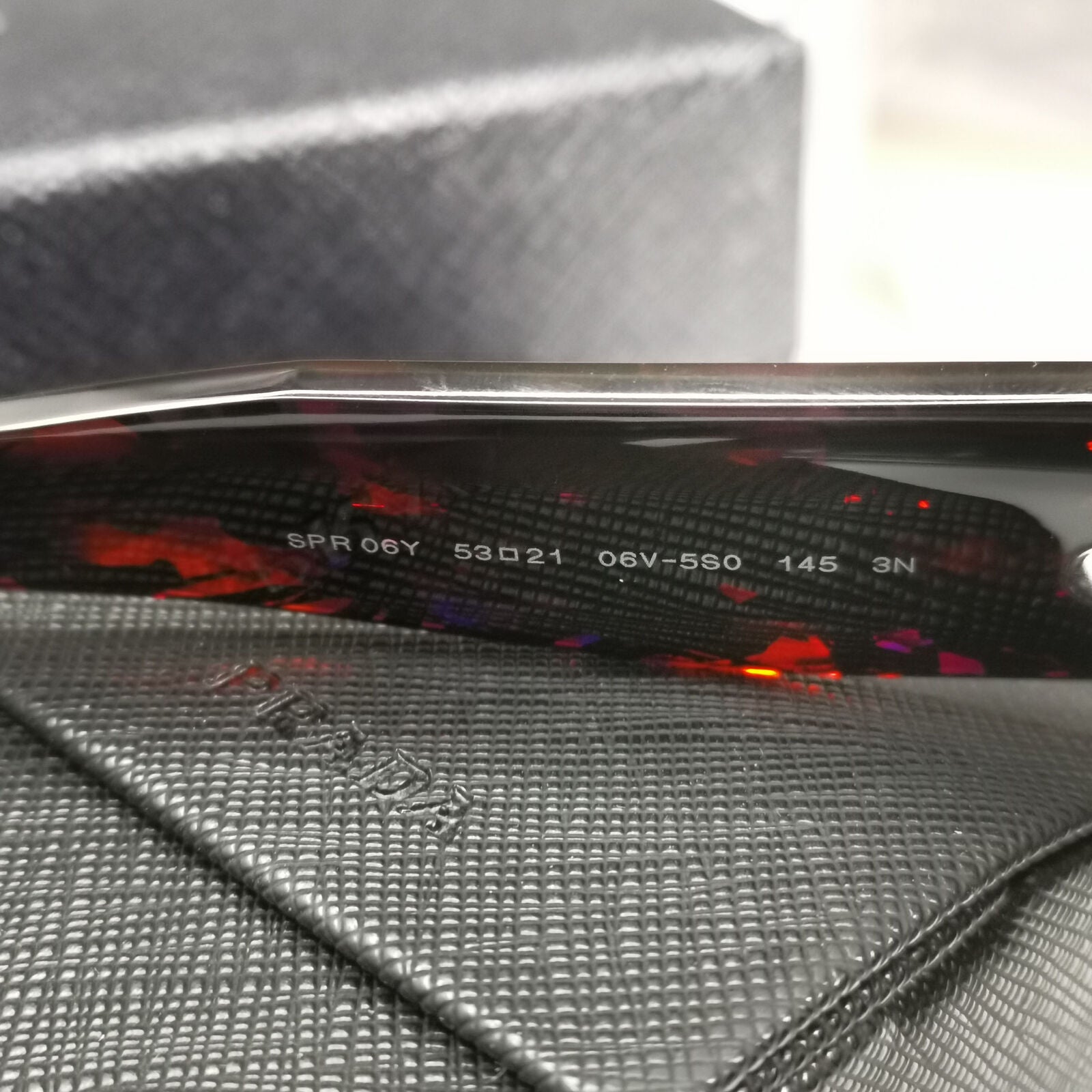 Prada Sunglasses Symbole Black Orange Blue Grey Square PR06YS SPR 06Y 06V-5S0