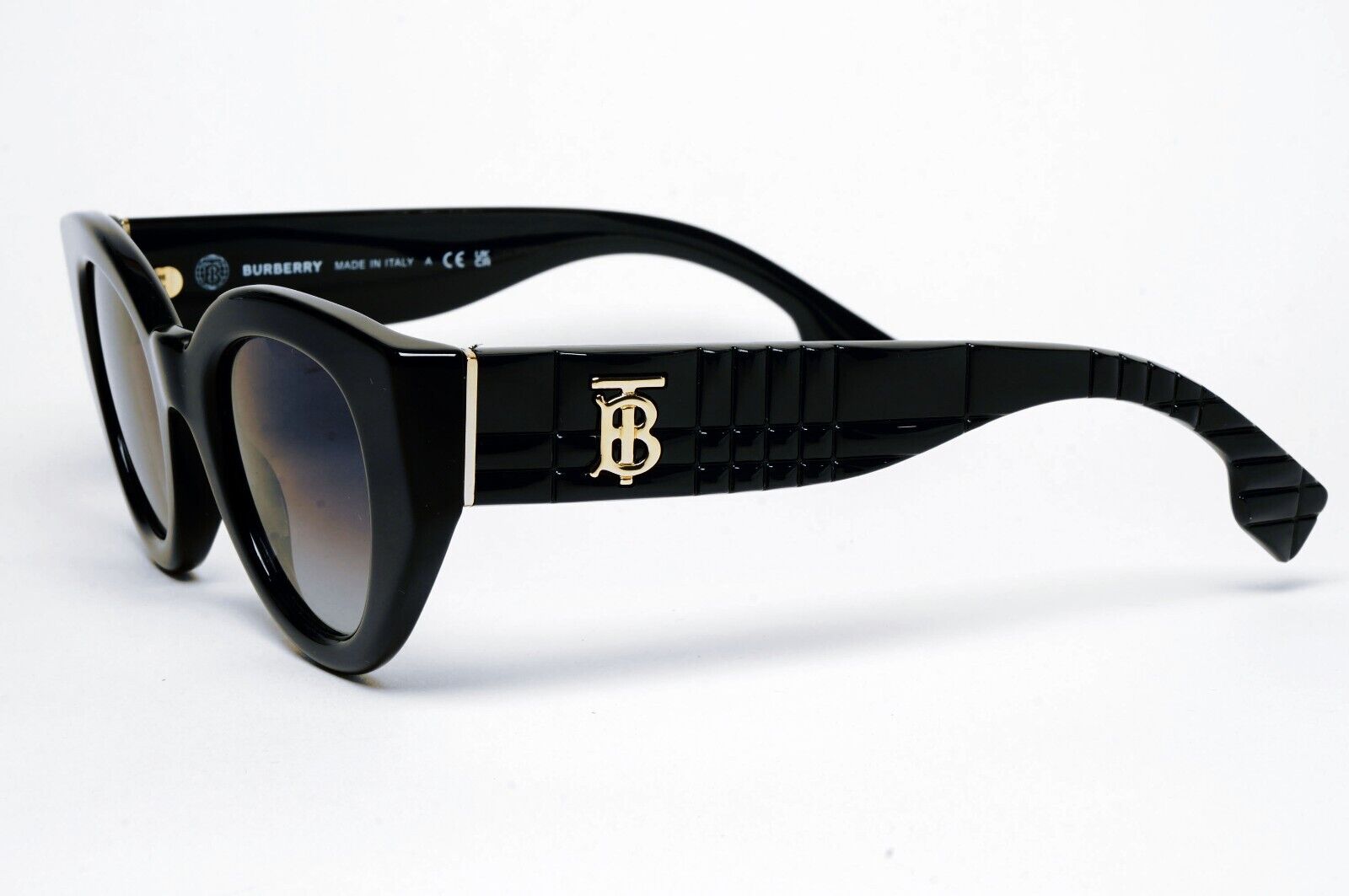 Burberry Sunglasses Meadow Black Gold Grey Gradient BE 4390 3001/8G 47mm