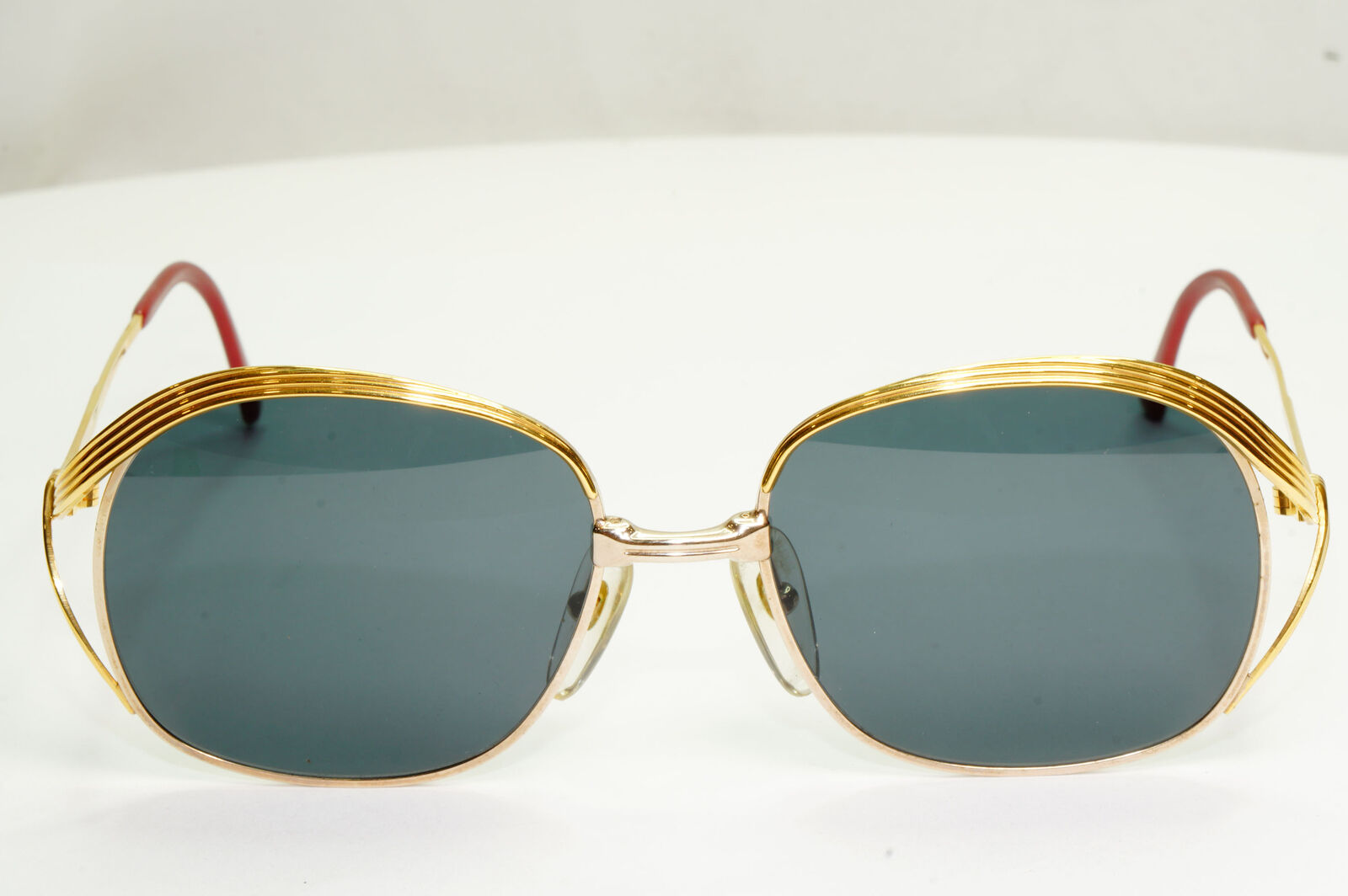 Dior Austria Gold Sunglasses Vintage 1990s Grey Green Metal Square 2474 44