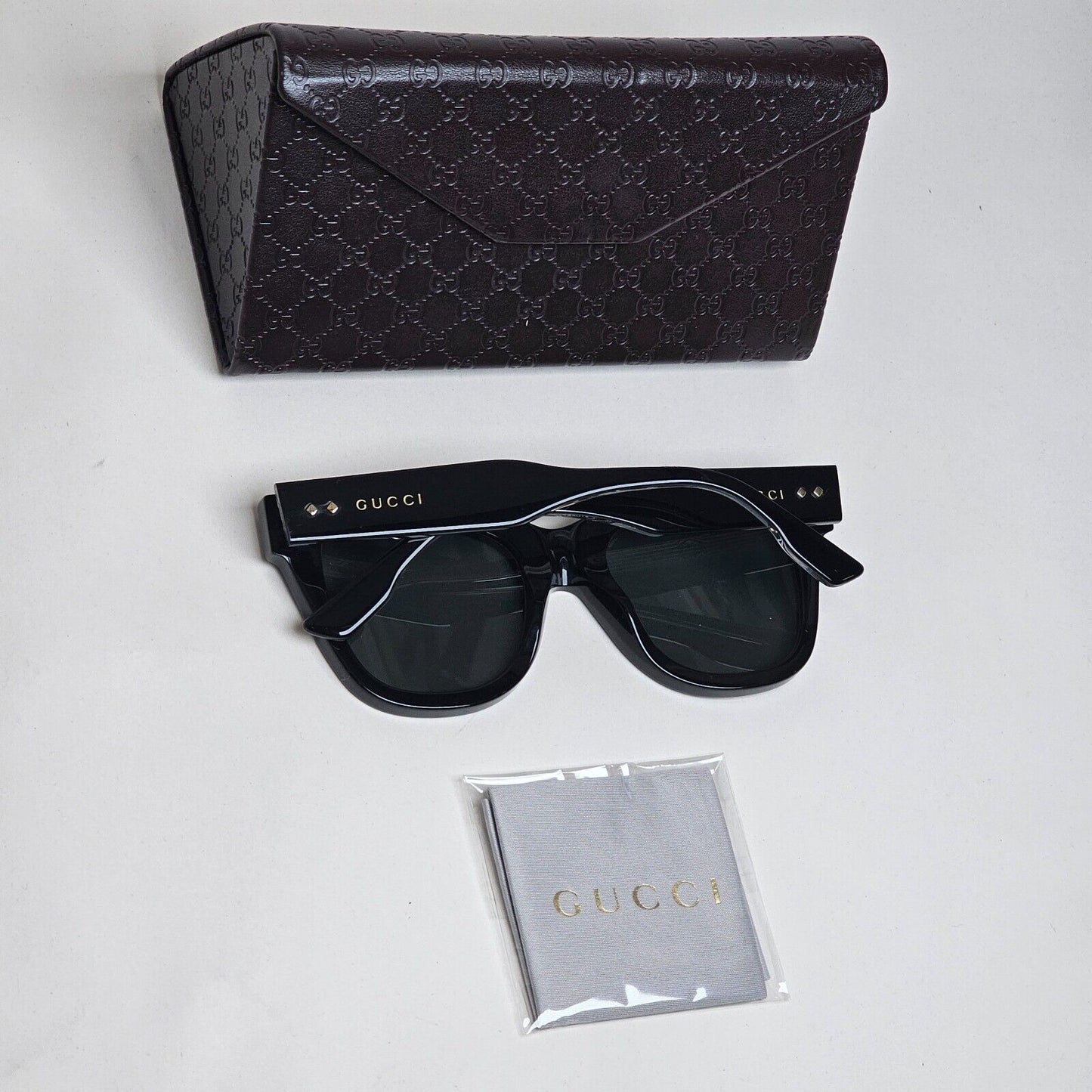 Gucci Sunglasses 2022 Black Oversized Square Large Glossy GG1082S 001 280125