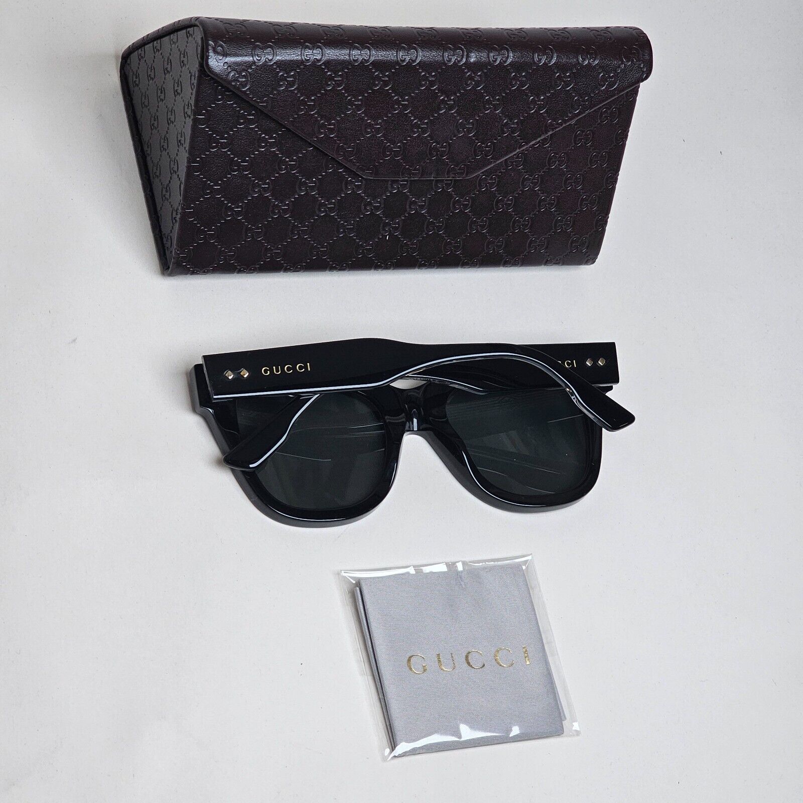 Gucci Sunglasses 2022 Black Oversized Square Large Glossy GG1082S 001 280125