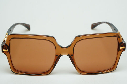 Versace Sunglasses Transparent Brown Gold Medusa Square MOD 4441 5028/O 55mm