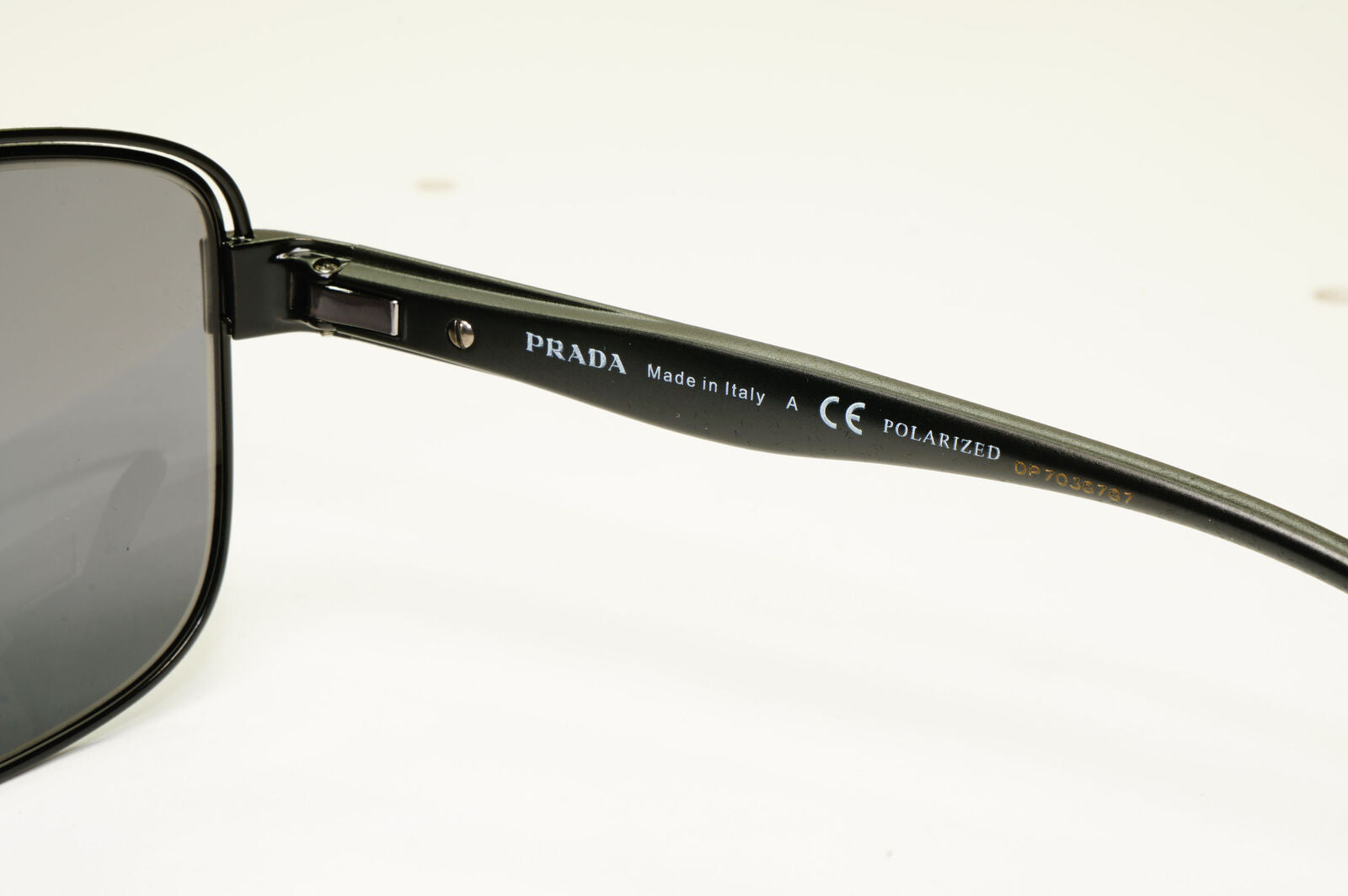 Prada Polarised Sunglasses Black Grey Pilot Metal PS57VS SPS 57V 1BO-02G