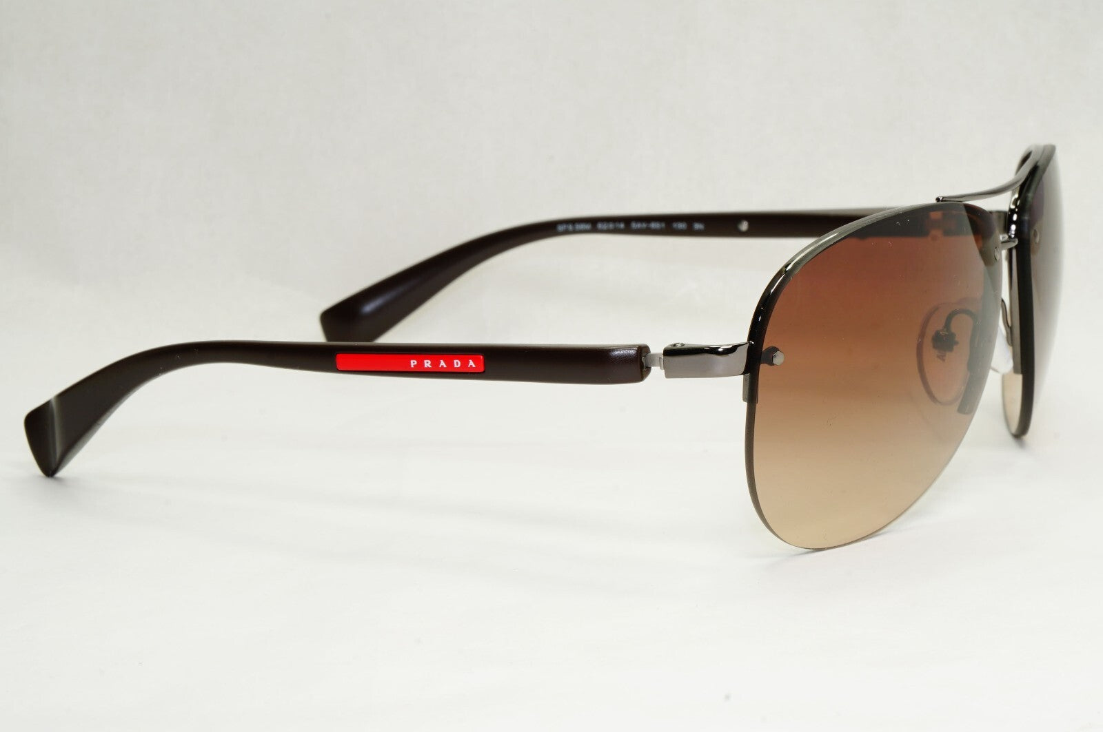 Prada Sunglasses Brown Gradient Pilot Rimless PS56MS SPS 56M 5AV-6S1 62mm [a]