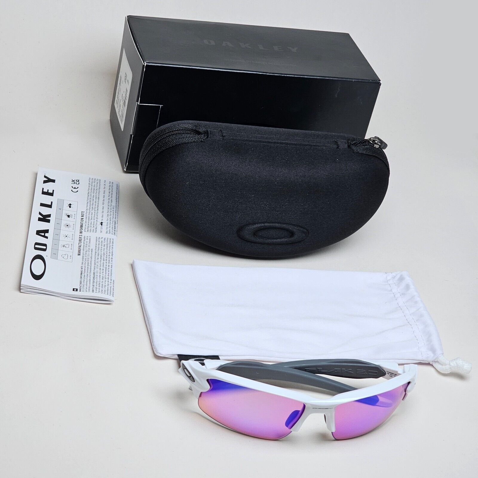 Oakley Sunglasses Flak 2.0 Prizm Golf Wrap White Grey OO 9295 06 59mm