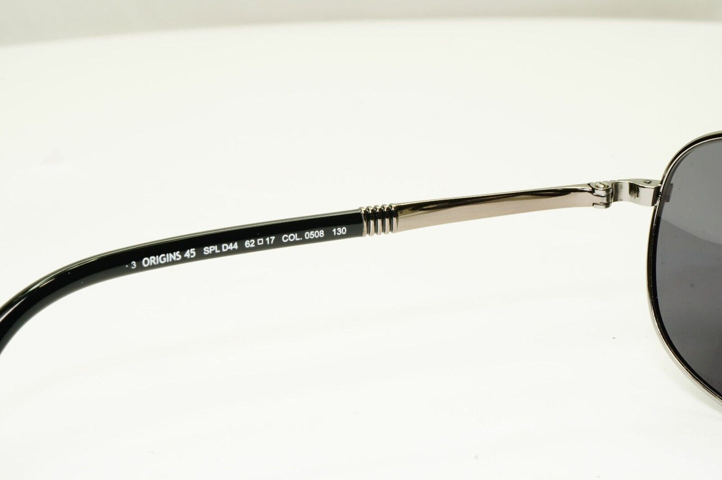 Police Silver Black Sunglasses Pilot Brow Bar Origins 45 SPL D44 COL 0508 62mm