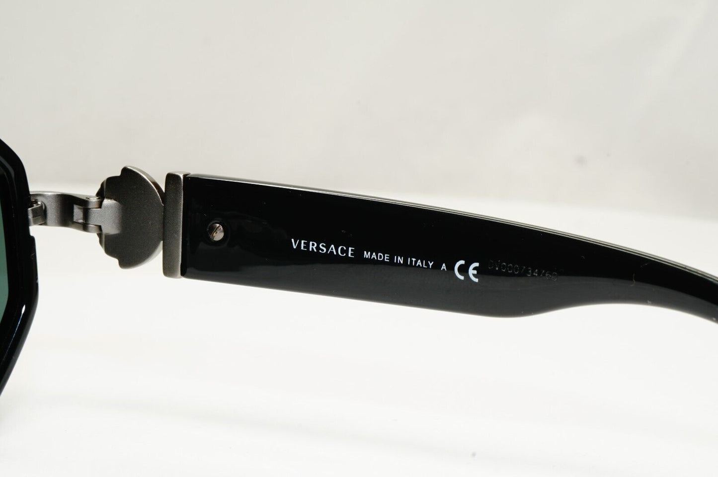 Versace Sunglasses Black Gunmetal Green Medusa Navigator MOD 2228 1001/71 58mm