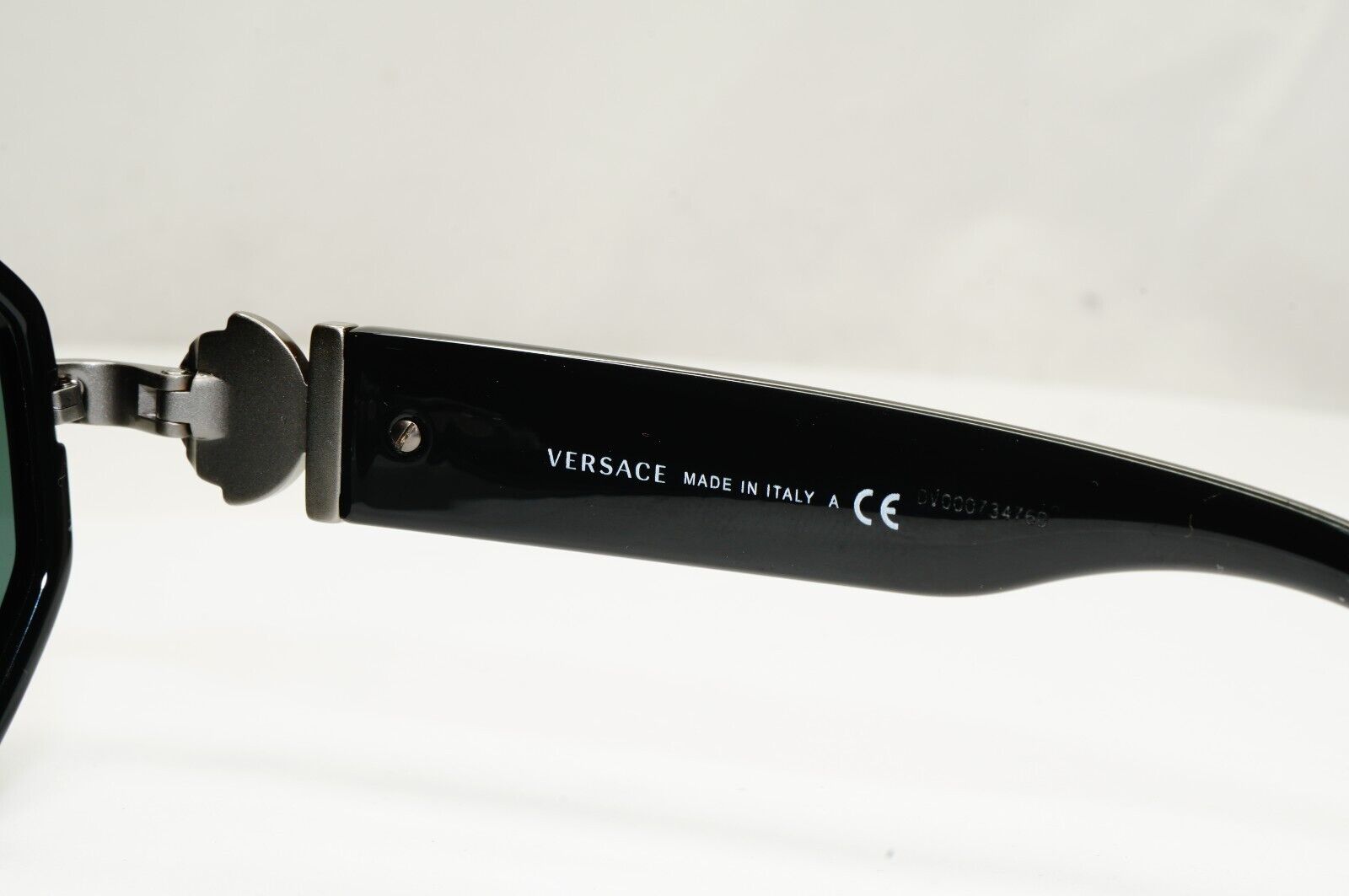 Versace Sunglasses Black Gunmetal Green Medusa Navigator MOD 2228 1001/71 58mm
