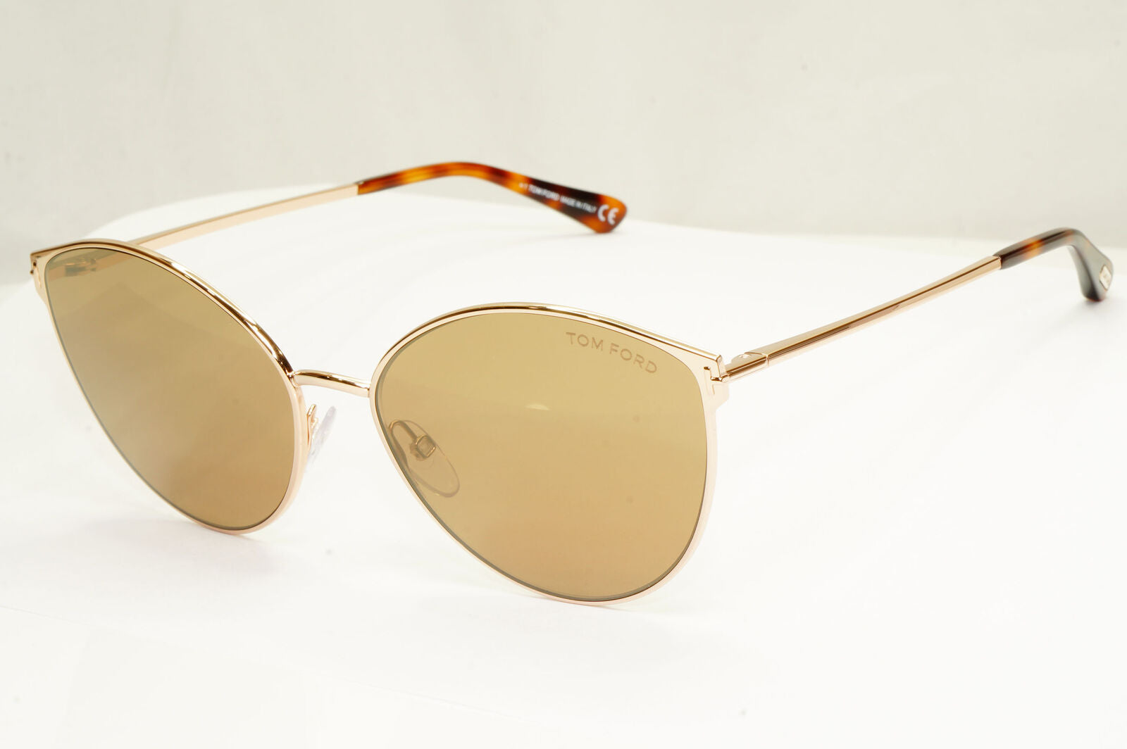 Authentic Tom Ford Womens Gold Brown Metal Sunglasses Zeila TF 654 28G