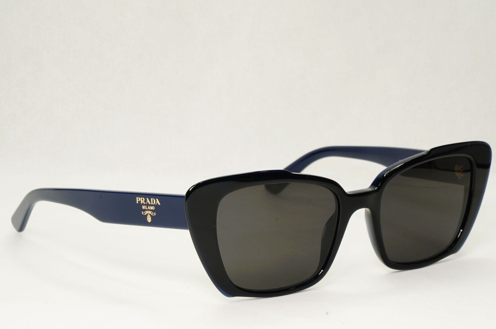 Prada Sunglasses Black Dark Blue Square Glossy PR01YV VPR 01Y 08V-1O1 51mm