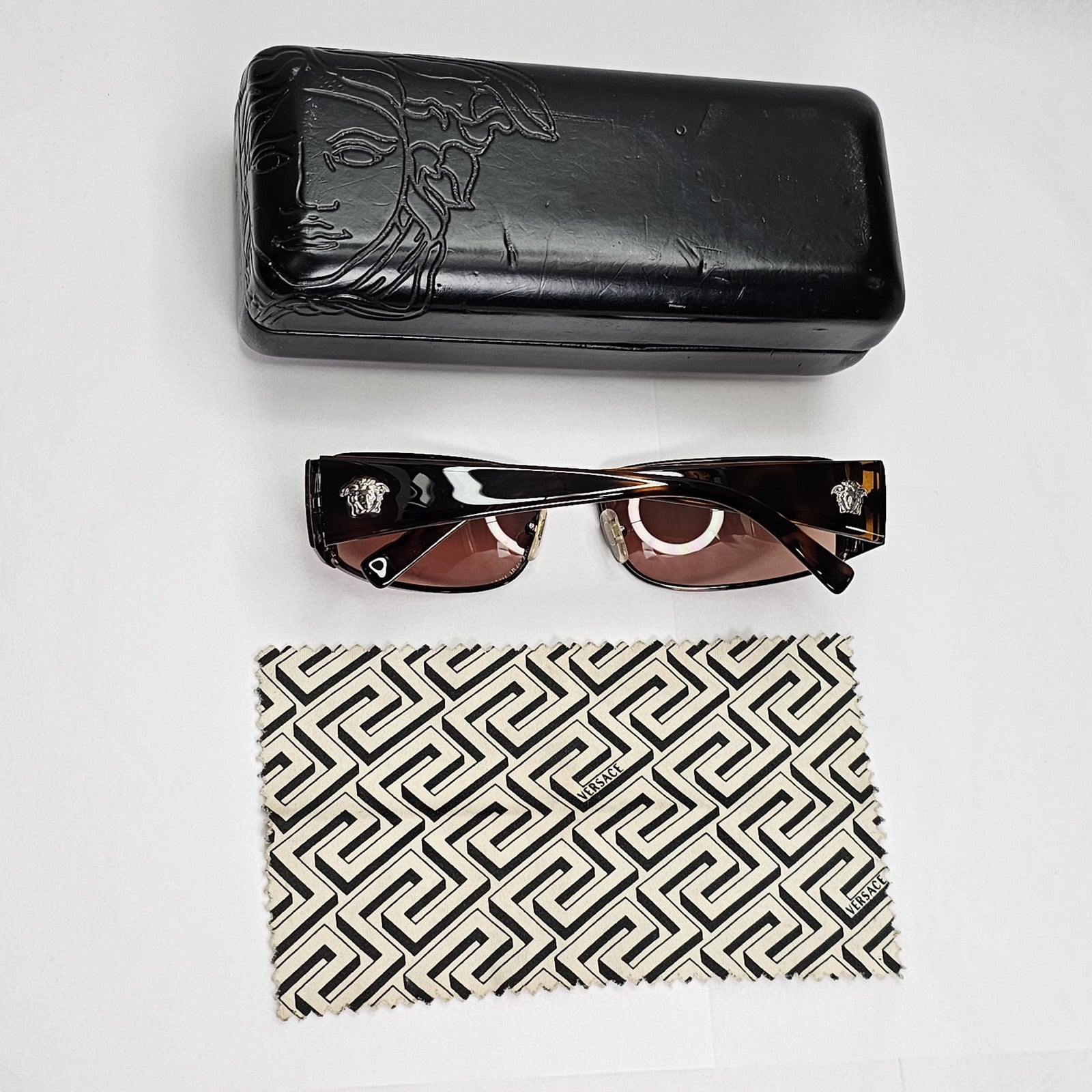 Versace Sunglasses 2003 Vintage Rectangle Brown Mirror MOD 2021 1006/6U 151223