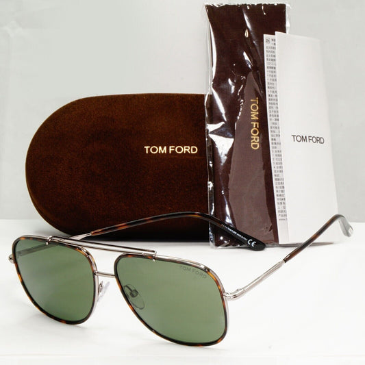 Tom Ford Sunglasses Benton Silver Ruthenium Green Pilot TF 693 14N FT0693 [a]